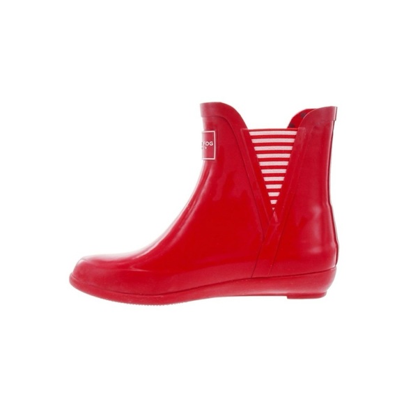 London Fog Ankle Height Rain Boots with Striped Detail - Picture 10 of 10